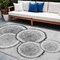 Edge Collections - 8' x 10' - Gray - Washable Non-Skid Indoor-Outdoor Area Rug with Faux Bois Design - 1 Piece